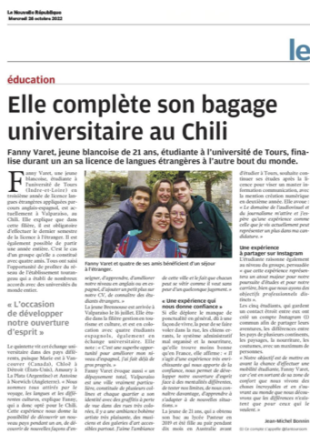 Elle complète son bagage universitaire au Chili